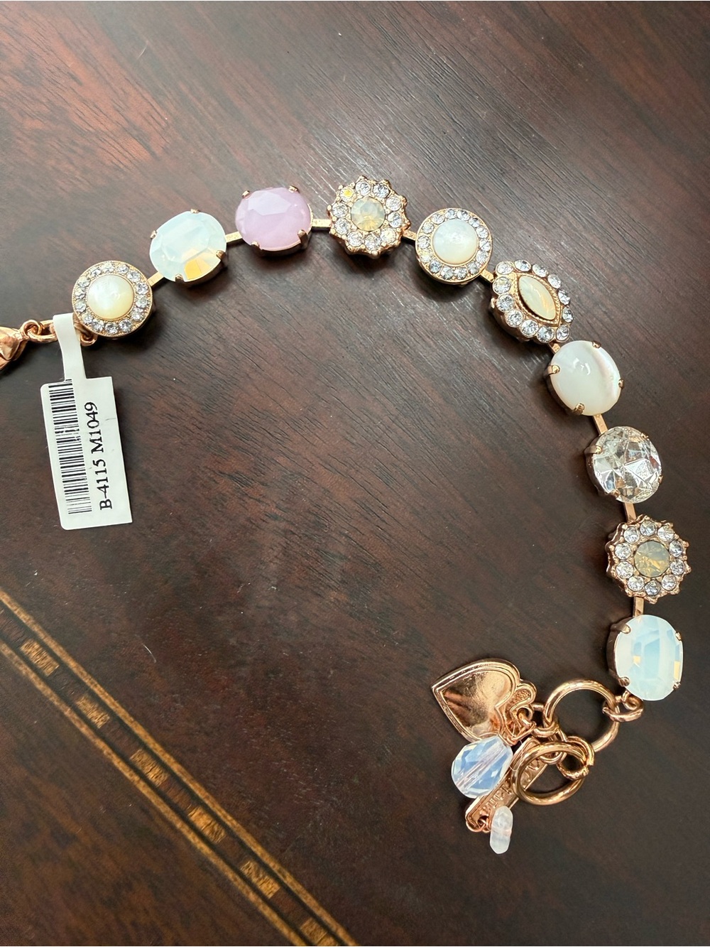 Mariana Jewelry Rose Gold Multi-Stone Bracelet- pale lavender Opalescent Accents